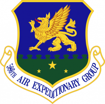Coat of arms (crest) of the 586th Air Expeditionary Group, US Air Force