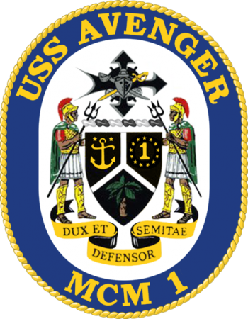 Coat of arms (crest) of the Mine Countermeasures Ship USS Avenger