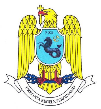 Coat of arms (crest) of the Frigate Regele Ferdninand (F221), Romanian Navy