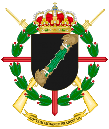Coat of arms (crest) of the Protected Infantry Bandera Comandante Franco I-1, Spanish Army