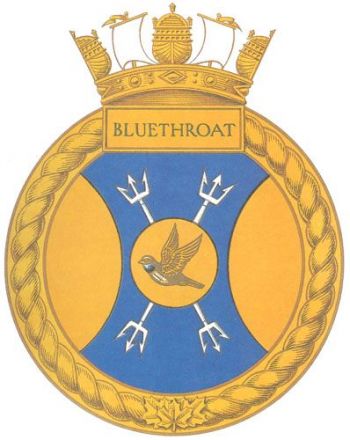 Coat of arms (crest) of the HMCS Bluethroat, Royal Canadian Navy