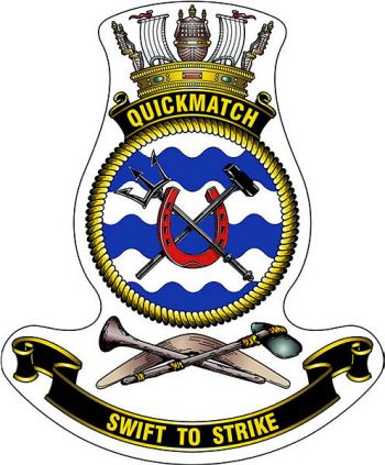Coat of arms (crest) of the HMAS Quickmatch, Royal Australian Navy