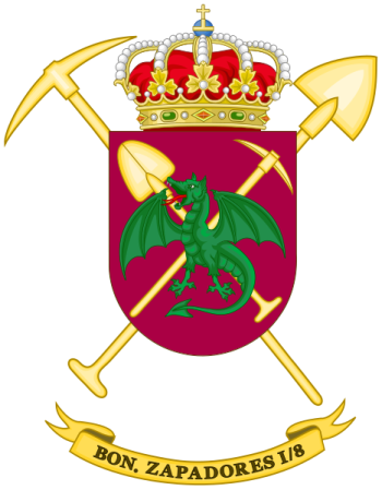 Coat of arms (crest) of the Sapper Battalion I-8, Spanish Army