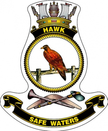 Coat of arms (crest) of the HMAS Hawk, Royal Australian Navy