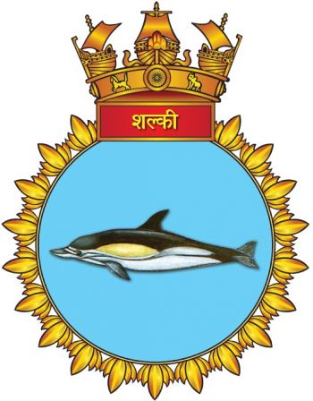 Coat of arms (crest) of the INS Shalki, Indian Navy