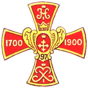 Coat of arms (crest) of the 97th General-Fieldmarshal Count Sheremetiev's Livonian Infantry Regiment, Imperial Russian Army