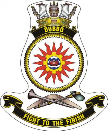 Coat of arms (crest) of the HMAS Dubbo, Royal Australian Navy