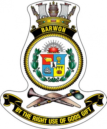 Coat of arms (crest) of the HMAS Barwon, Royal Australian Navy