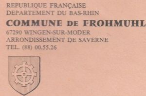 Blason de Frohmuhl (Bas-Rhin)/Coat of arms (crest) of {{PAGENAME