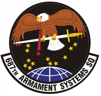 Coat of arms (crest) of the 687th Armament Systems Squadron, US Air Force