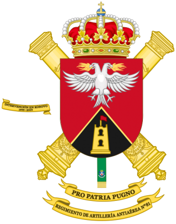 Coat of arms (crest) of the 81st Air Defence Artillery Regiment, Spanish Army
