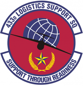 Coat of arms (crest) of the 433rd Logistics Support Squadron (later Maintenance Operations Squadron), US Air Force