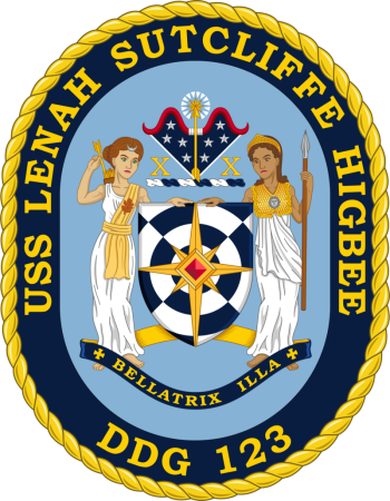 Coat of arms (crest) of the Destroyer Lenah Sutcliffe Higbee (DDG-123)