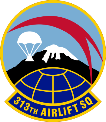 Coat of arms (crest) of the 313th Airlift Squadron, US Air Force