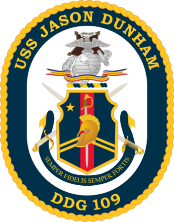 Coat of arms (crest) of the Destroyer USS Jason Dunham (DDG-109)