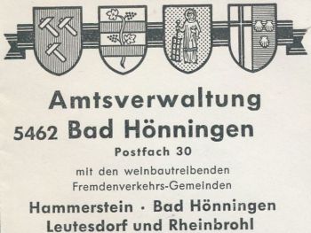 Wappen von Verbandsgemeinde Bad Hönningen/Coat of arms (crest) of Verbandsgemeinde Bad Hönningen