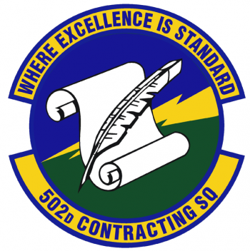 Coat of arms (crest) of the 502nd Contracting Squadron, US Air Force