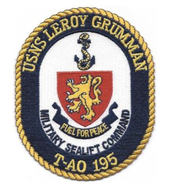 Coat of arms (crest) of the Fleet Replenishment Oiler USNS Leroy Grumman (T-AO-1965)