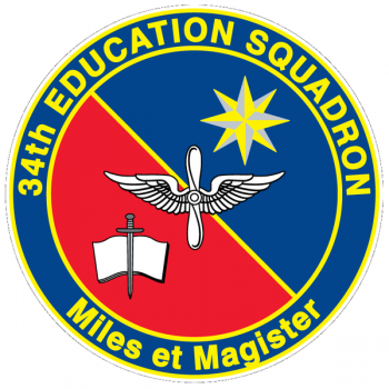 Coat of arms (crest) of the 34th Education Squadron, US Air Force