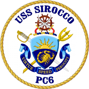 Coat of arms (crest) of the Coastal Patrol Ship USS Sirocco (PC-6)