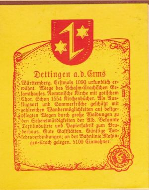 Wappen von Dettingen an der Erms/Coat of arms (crest) of Dettingen an der Erms