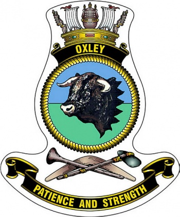 Coat of arms (crest) of the HMAS Oxley, Royal Australian Navy