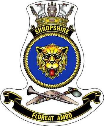 Coat of arms (crest) of the HMAS Shropshire, Royal Australian Navy