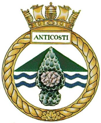 Coat of arms (crest) of the HMCS Anticosti, Royal Canadian Navy