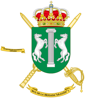 Coat of arms (crest) of the Brigade Aragón I Headquarters Battalion, Spanish Army