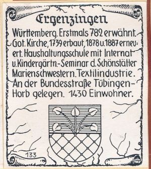 Wappen von Ergenzingen/Coat of arms (crest) of Ergenzingen