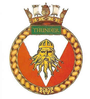 Coat of arms (crest) of the HMCS Thunderer, Royal Canadian Navy