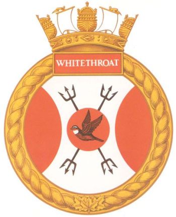 Coat of arms (crest) of the HMCS Whitethroat, Royal Canadian Navy