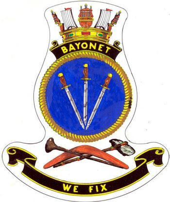 Coat of arms (crest) of the HMAS Bayonet, Royal Australian Navy