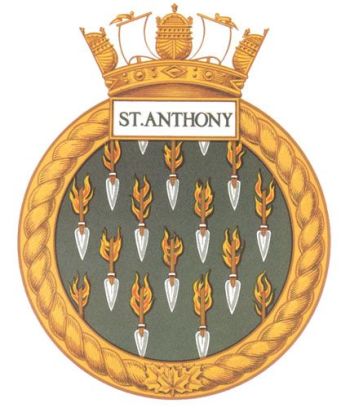 Coat of arms (crest) of the HMCS St. Anthony, Royal Canadian Navy