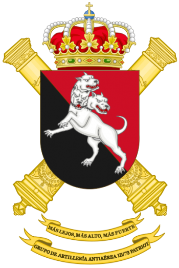 Coat of arms (crest) of the Patriot Air Defence Artillery Group III-73, Spanish Army