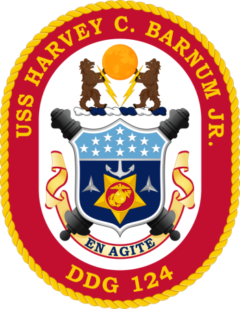 Coat of arms (crest) of the Destroyer USS Harvey C. Barnum Jr. (DDG-124)