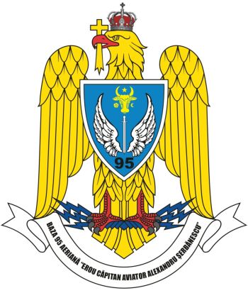 Coat of arms (crest) of the 95th Air Base Hero Captain Pilot Alexandru Șerbănescu, Romanian Air Force