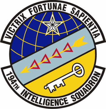 Coat of arms (crest) of the 194th Intelligence Squadron, Washington Air National Guard