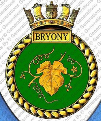 Coat of arms (crest) of the HMS Bryony, Royal Navy